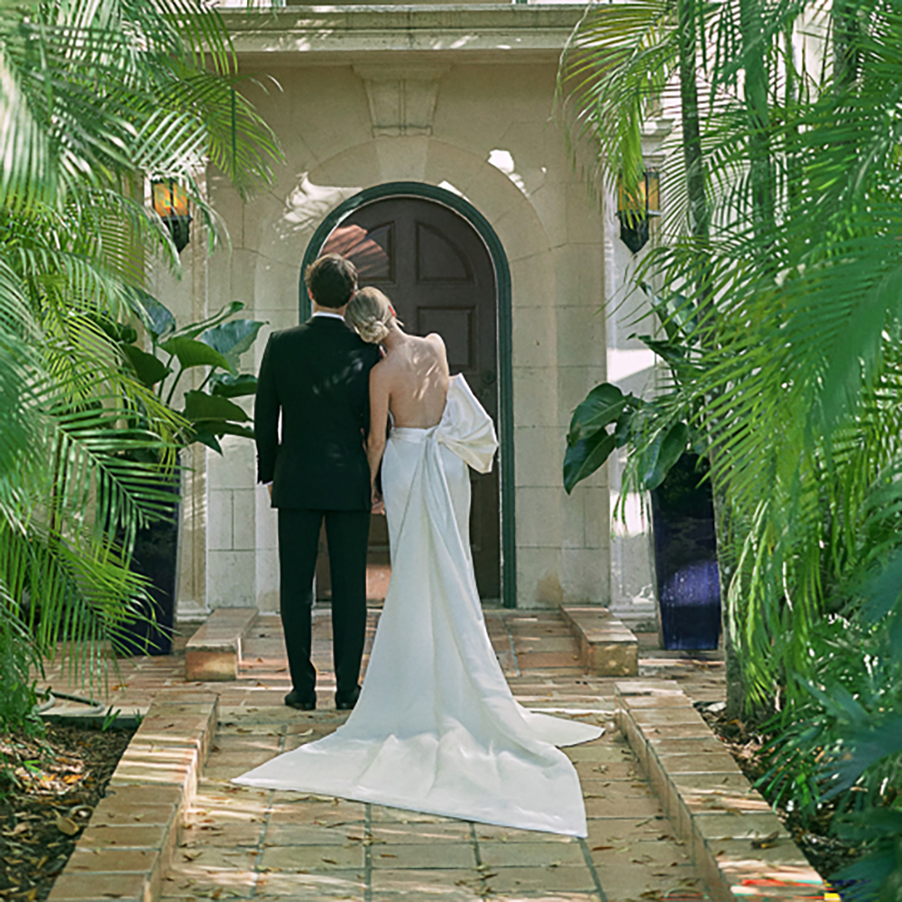 Vintage Side Split Mermaid Wedding Dresses Bridal Gown Illusion Cowl Neck Illusion Wedding Gown Removable Oversized Bow Train Ruched Vestidos De Novia