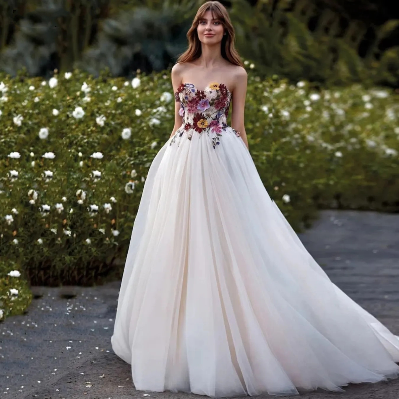 Princess White A Line Wedding Dresses Bridal Gowns Puffy Tiered Tulle Skirt Sleeveless Long Floor Length Bride Dress zxthy
