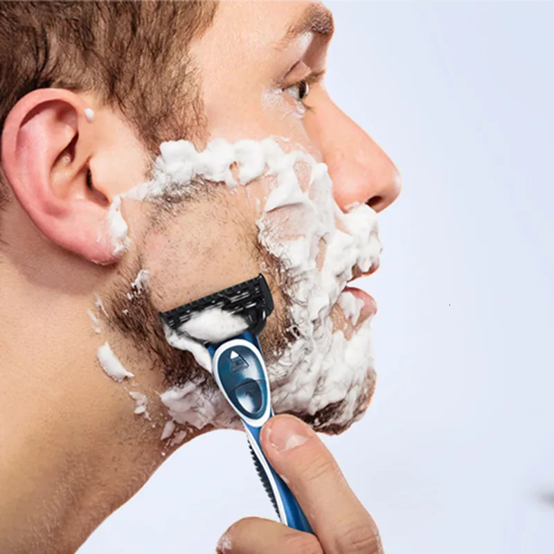 Razors Blades QShave It Blue Series Manual Shaving Razor Blade for Man Refill X5 Plus 1 Trimmer USA Top 4 Cartridges 231007