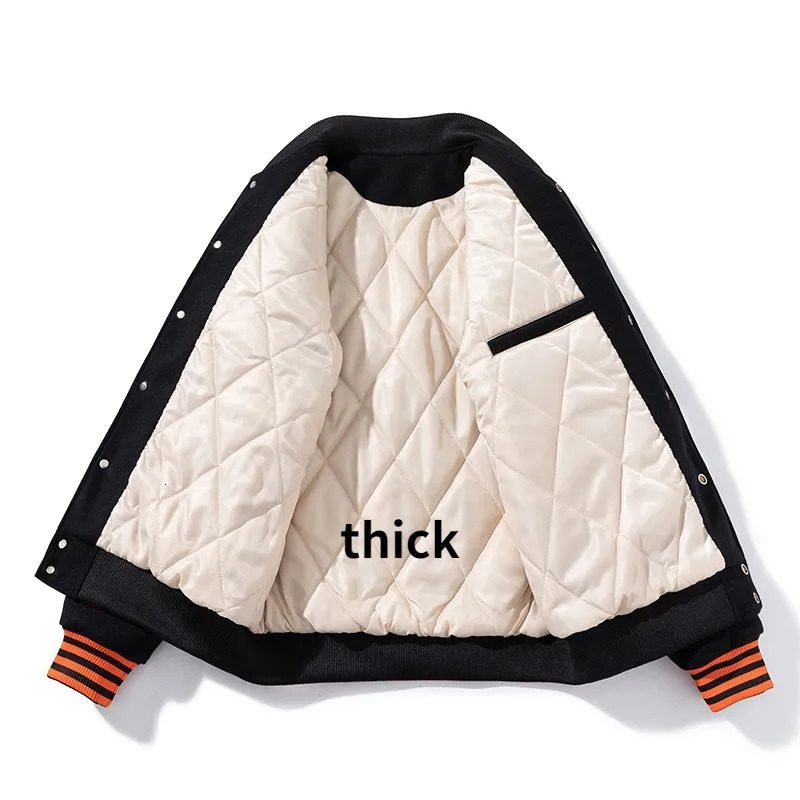 Mens Jackets Embroidery Varsity Jacket Men Women Letter Winter American Baseball Jacket Hip Hop Woolen Coat Thick Warm Outwear Parkas Brown 231007