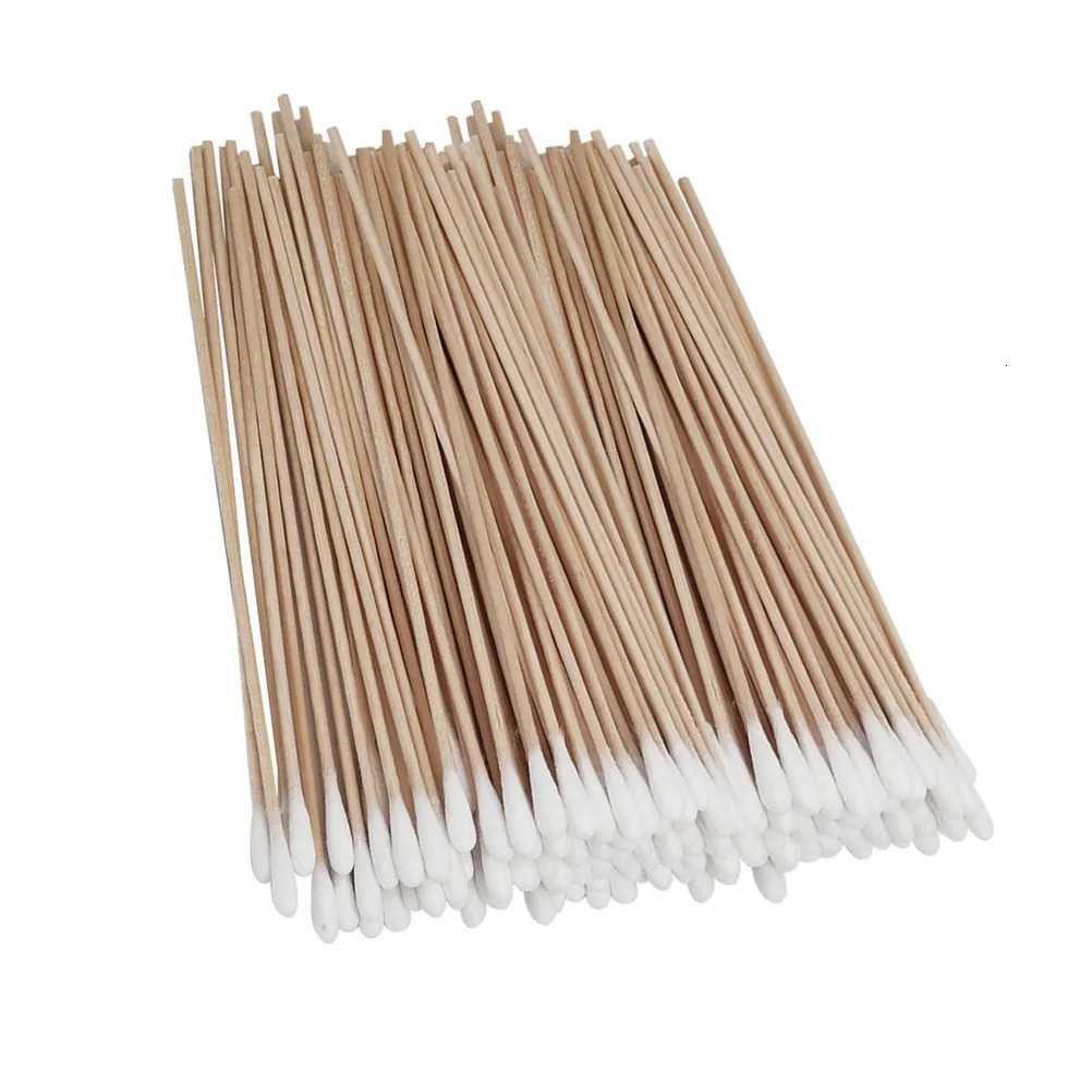 Cotton Swabs 500PCS Q- tips Cotton Swab Single Cotton 15CM Wooden Handle with Box 231007