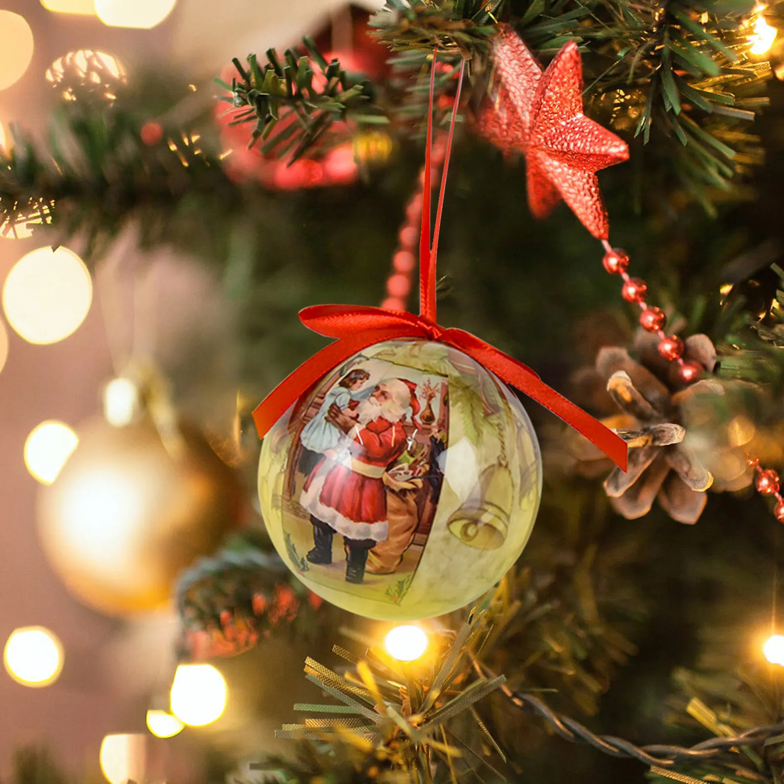 Christmas Decorations 14 PCS Christmas Tree Decor Ball Baubles Ornament Xmas Tree toys Xmas Party Hanging Ball for Home Party Ornament Christmas Gift 