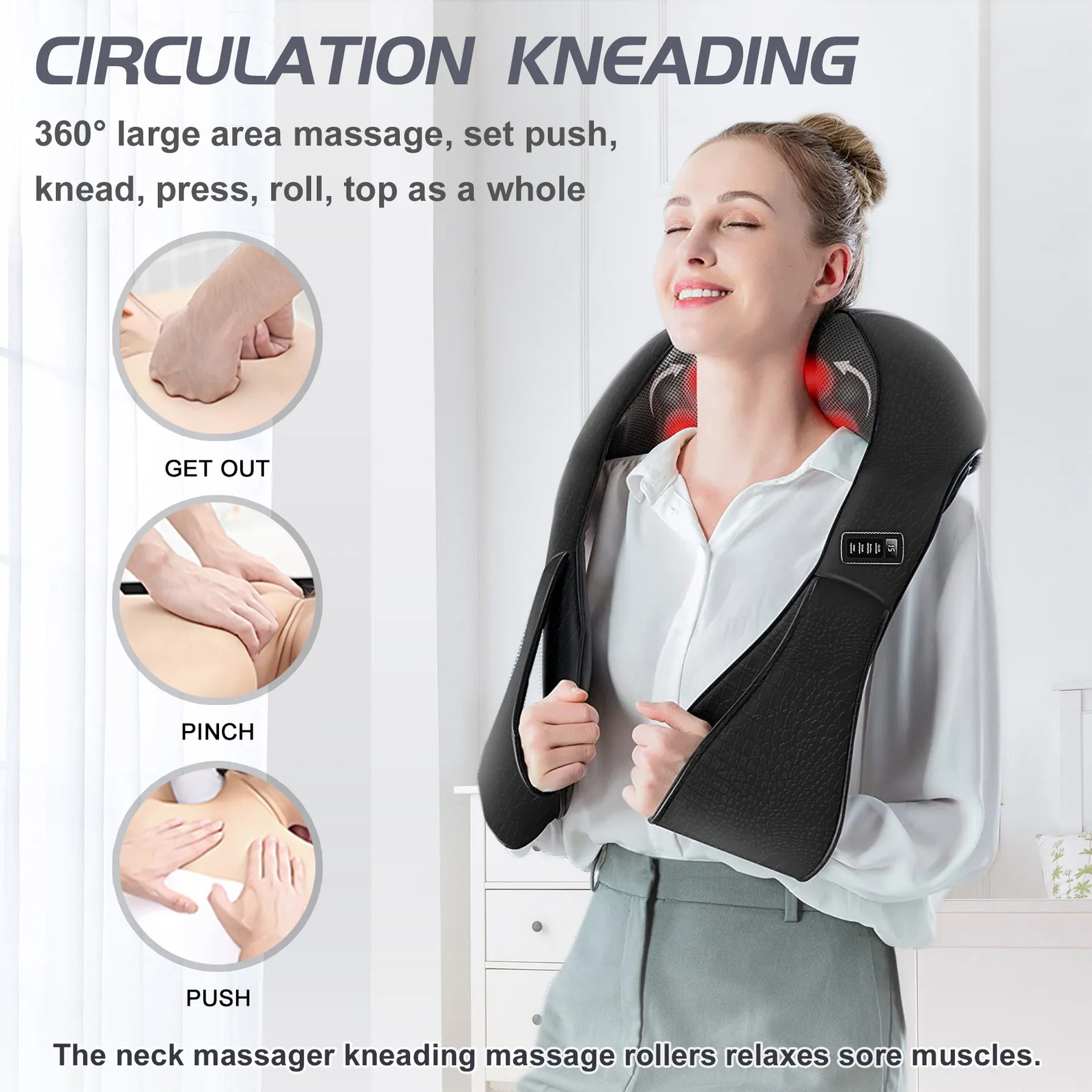 Other Massage Items BILITOK Shiatsu Neck and Back Massager with Heat Electric Deep Tissue Kneading Massage Pillow for Shoulder Back and Neck Muscl 231