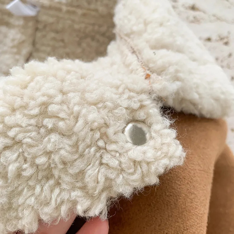 Jackets Baby Girls Boy Jacket Thicken Warm Suede Lamb Wool Kids Coat Autumn Winter Toddler Kids Outerwear Clothing 231007