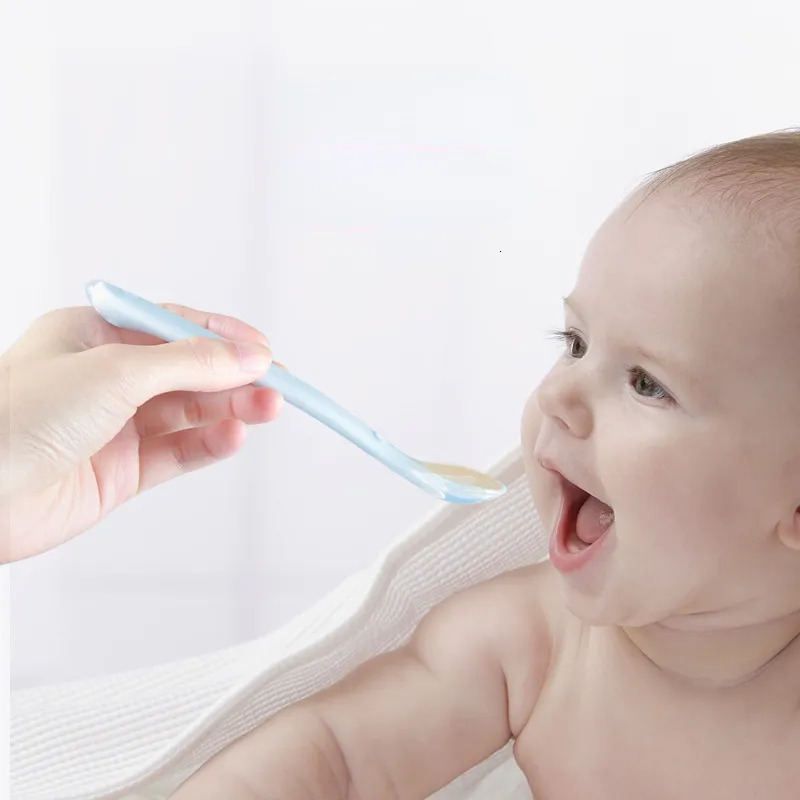 Cups Dishes Utensils Baby Silicone Soft Spoons First Stage Training Feeding Spoon for Kids Toddlers Children Infants Gum-Friendly Utensils Tableware 2