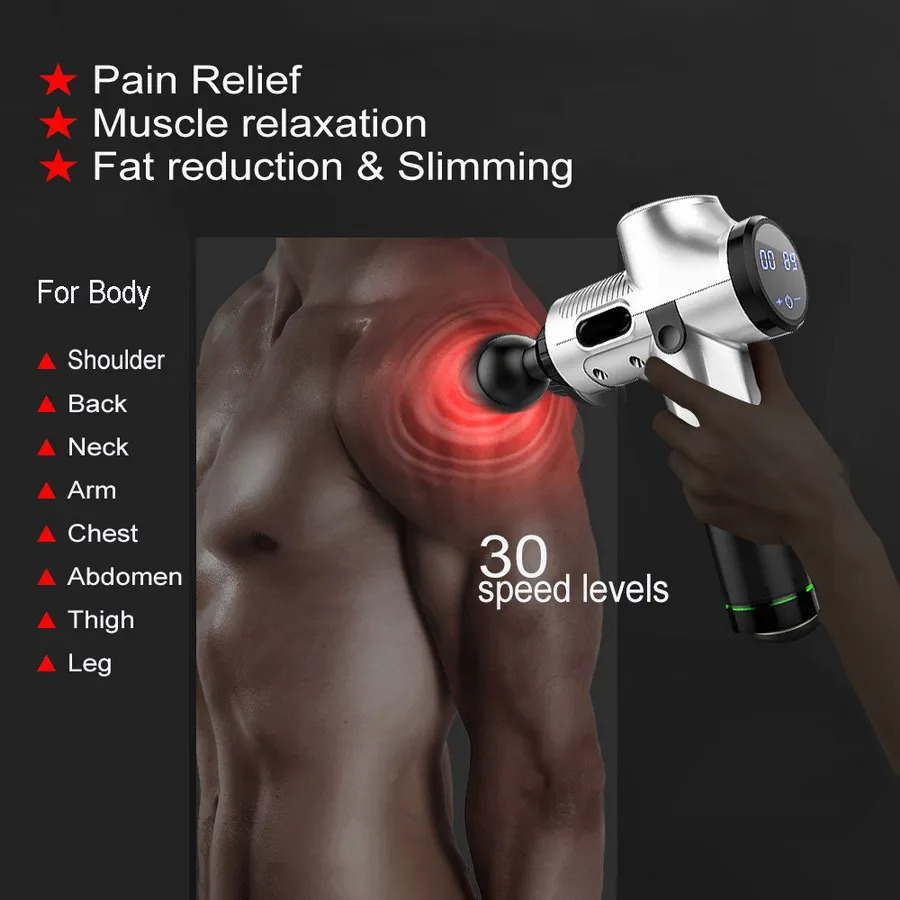 Full Body Massager LCD Electric massage Fascia Gun Slimming Body Muscle Relaxation for Neck back foot leg shoulder Massager massage Gun percussion 231