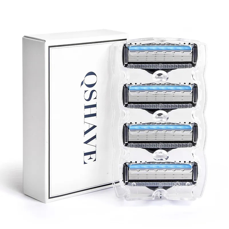 Razors Blades QShave It Blue Series Manual Shaving Razor Blade for Man Refill X5 Plus 1 Trimmer USA Top 4 Cartridges 231007