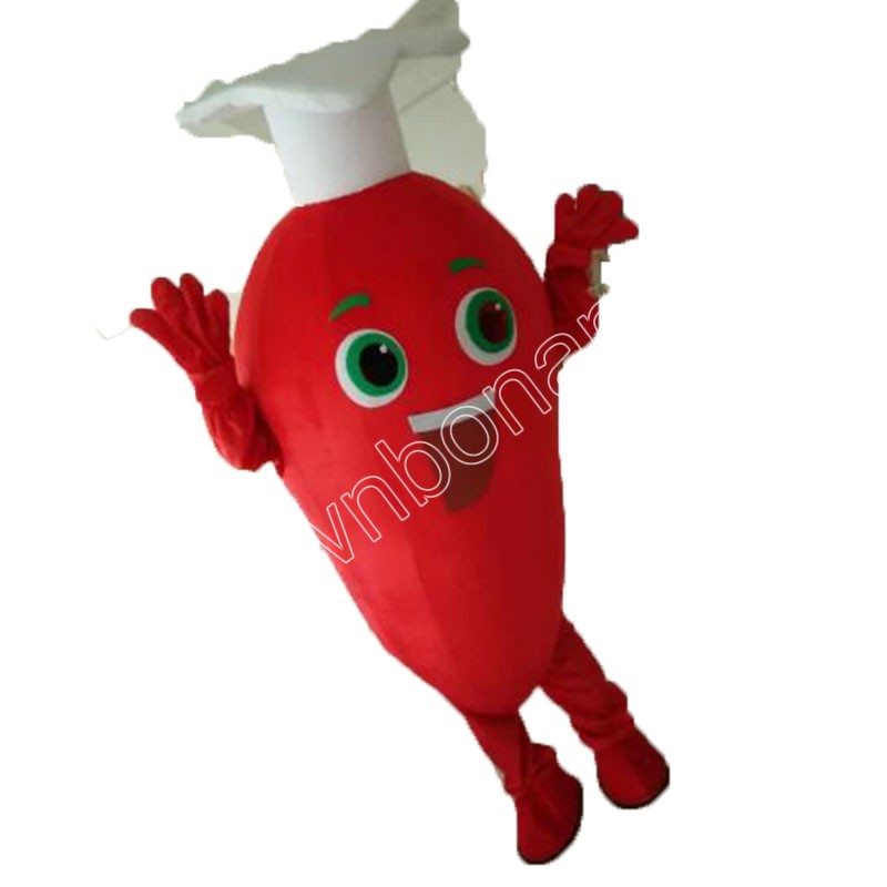 2024 Red Pepper Mascot Costumes Halloween Cartoon Character Outfit Suit Xmas Outdoor Party Outfit Unisex Promotional Advertising Clothings