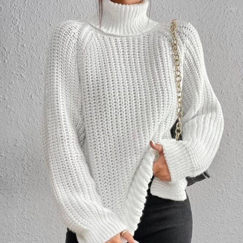 Womens Sweaters Women Winter Turtleneck Loose Sweater Elegant Long Sleeve Side Split Pullover Vintage Harajuku Chic Oversized Knit Tops