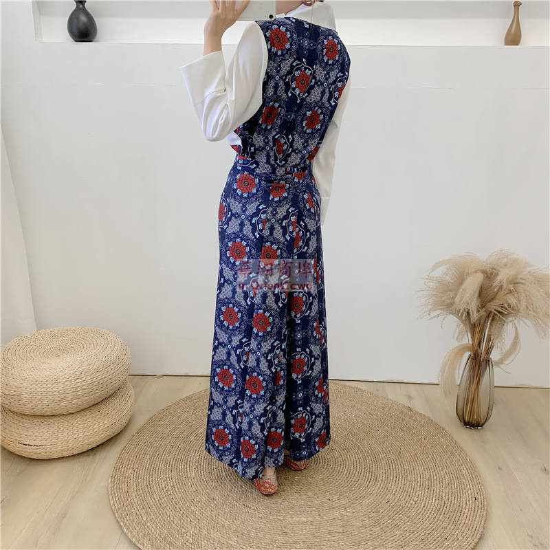 Tibetan Women Spring and Autumn Flower pattern Lhasa Clothing Travel Photography Tibet Robe Modern Chinese National Dress