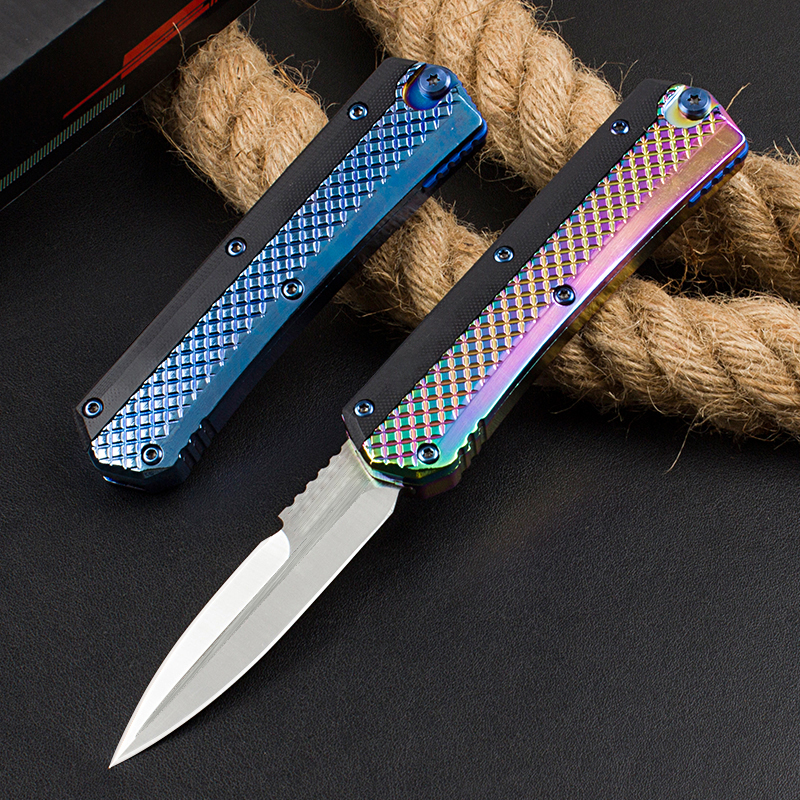 Top Quality Knife D2 Satin Blade Zinc-aluminum Alloy Handle Outdoor Camping Hiking Survival Tactical Knives with Nylon Bag