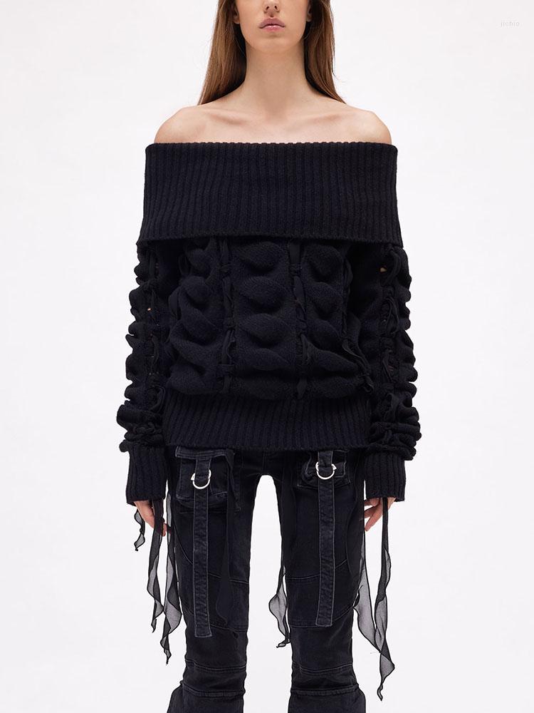 Womens Sweaters Y2k Spring And Autumn Webbing Twist Weave Fringe Wool Knit Long Sleeve Sweater2023 Fashion Versatile Loose Pullover