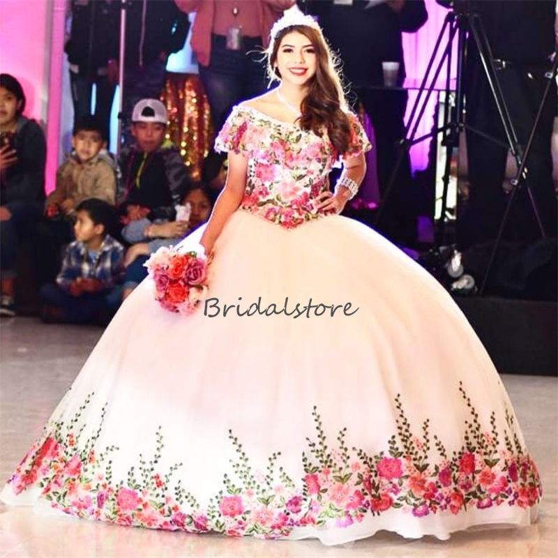 Beautiful Charro Black Mexican Quinceanera Dress 2024 Off Shoulders Ball Gown Costume Halloween Prom Dress Sweet 16 Birthday Vestidos De Xv Debutantes