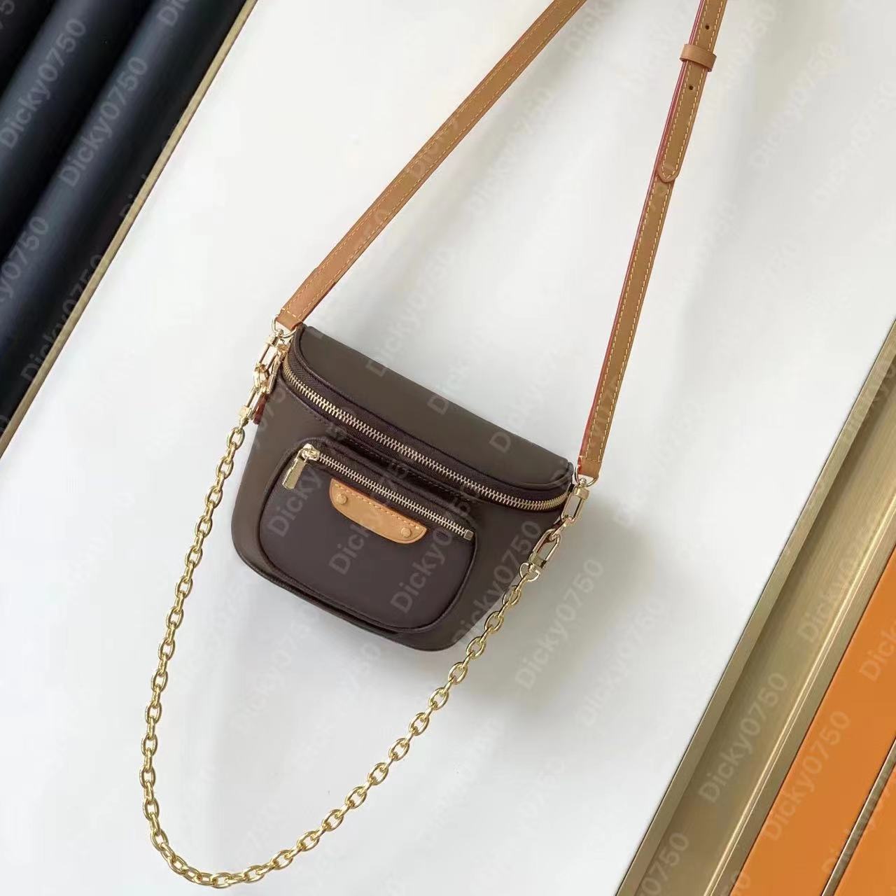 Designer bumbag fanny pack waist bag women Gradient Mini Bum bag Cross Body side shoulder bag 82335 lady crossbody bags luxury handbag chain purse sling dicky PRPU