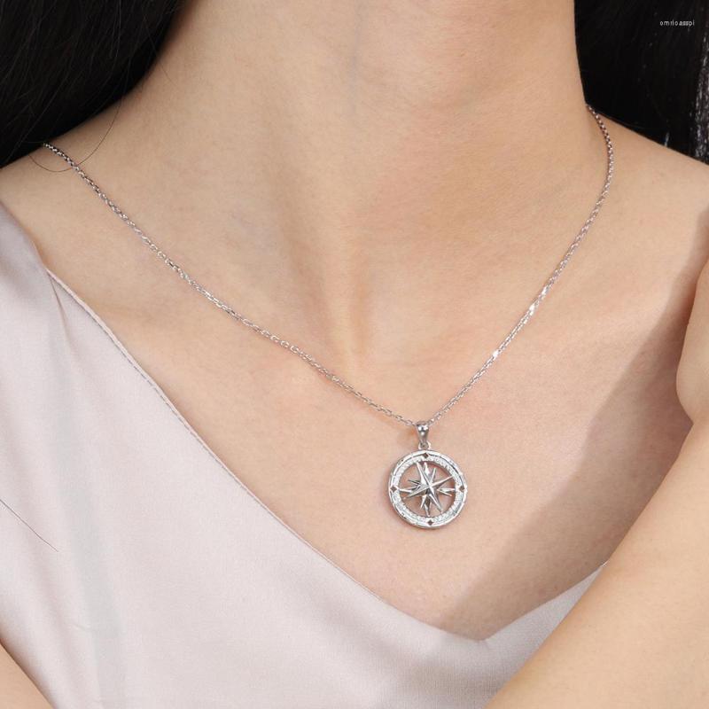 Pendants 925 Sterling Silver Star Compass Spinning Necklaces Go In The Direction Of Your Dreams Inspirational Jewelry Gifts For Women Men