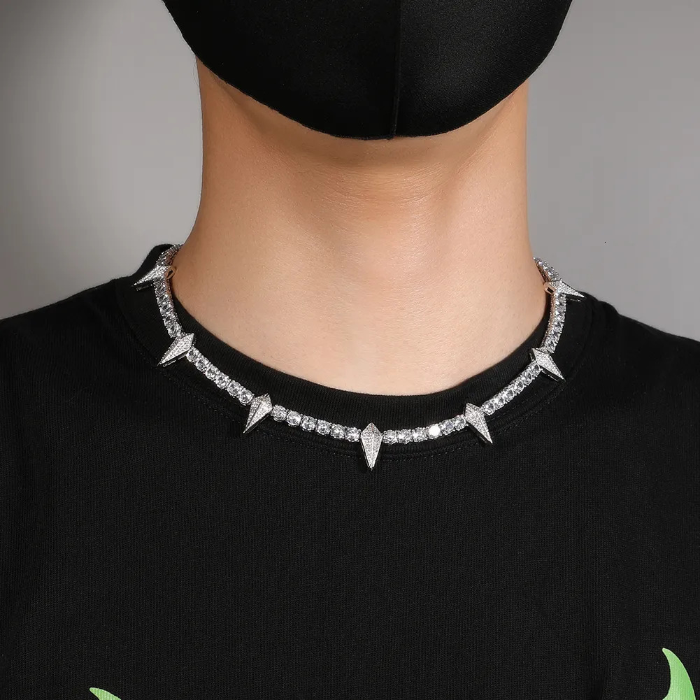 Chokers UWIN Black Panther Necklace Full Iced Out CZ 5 mm Tennis Chain Necklaces for Women Men Fashion Jewelry for Drop 231007