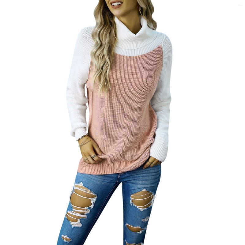 Womens Sweaters 2024 Winter Casual Turtleneck Long Sleeve Striped Side Slit Mens Quarter Zip Puffy Sweater Slim