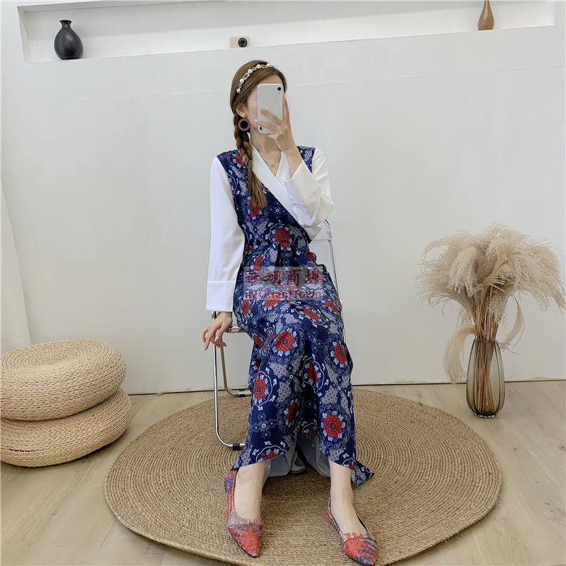 Tibetan Women Spring and Autumn Flower pattern Lhasa Clothing Travel Photography Tibet Robe Modern Chinese National Dress