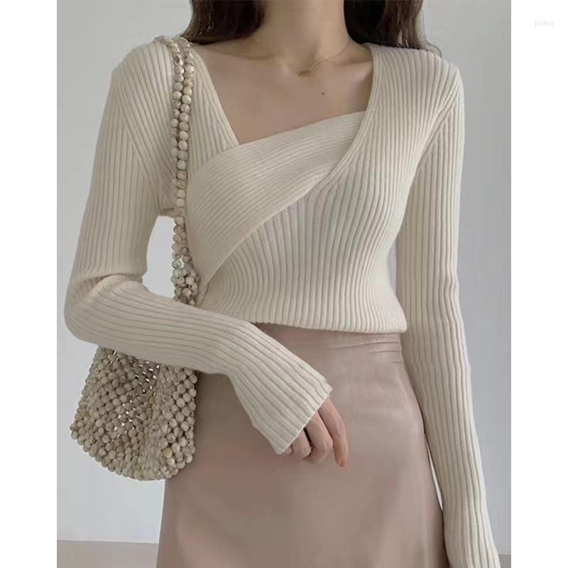 Womens Sweaters Soft Thick Winter Slim Pullovers Women Knitted Full Sleeve Elegant Chic Tops Female Base Jumper