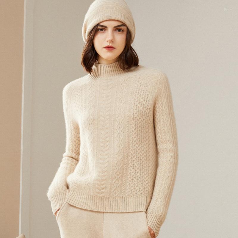 Womens Sweaters 2024 Winter Pure Cashmere Soft Women Long Sleeve Standard Knitwear Fashion Female Tops