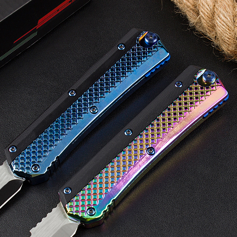 Top Quality Knife D2 Satin Blade Zinc-aluminum Alloy Handle Outdoor Camping Hiking Survival Tactical Knives with Nylon Bag