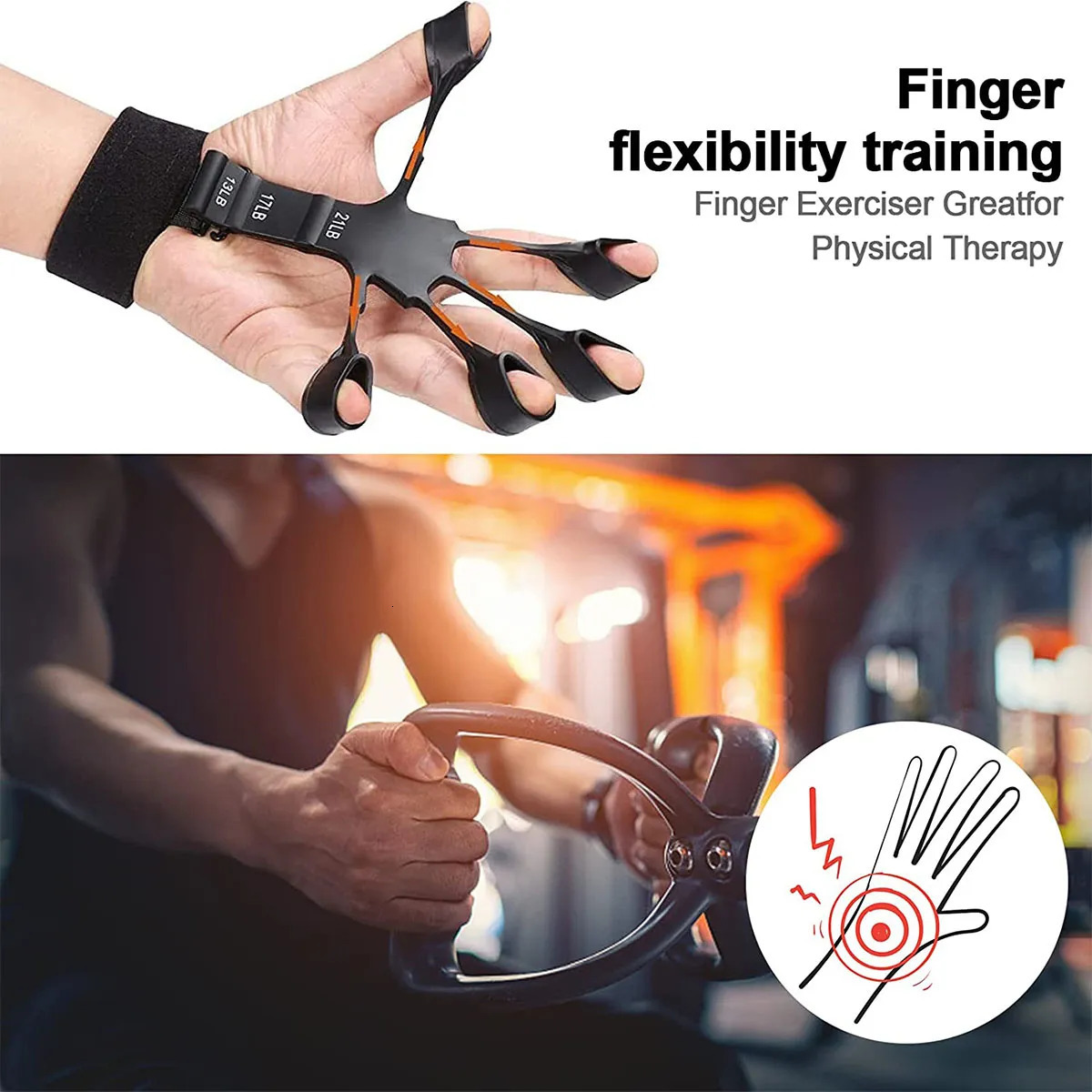 Hand Grips Hand Exercisers Strength Finger Extension Gripper Hand Grip Strengthener Finger Grip Trainer Forearm Band for Wrist Training 231007