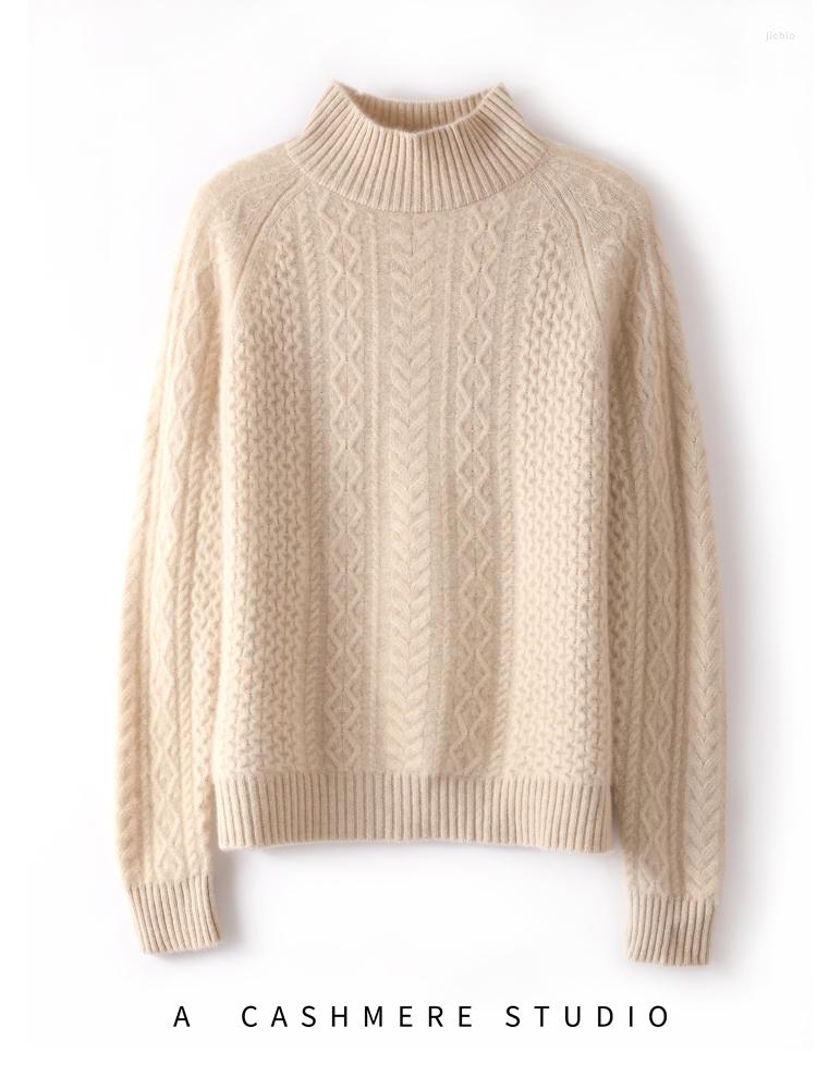 Womens Sweaters 2024 Winter Pure Cashmere Soft Women Long Sleeve Standard Knitwear Fashion Female Tops