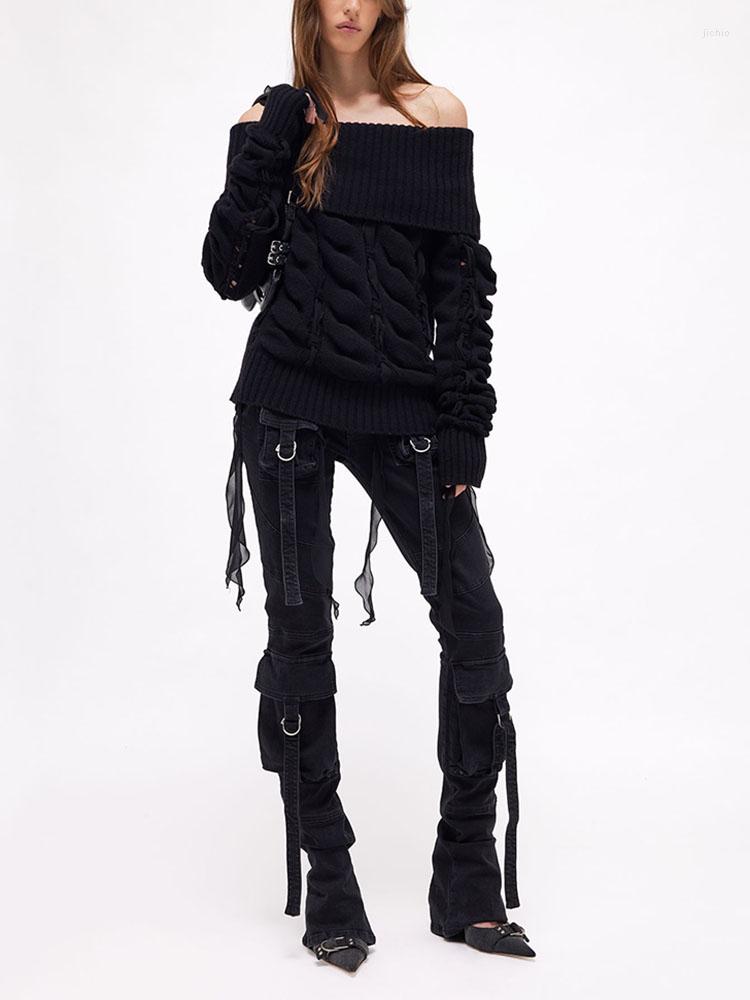 Womens Sweaters Y2k Spring And Autumn Webbing Twist Weave Fringe Wool Knit Long Sleeve Sweater2023 Fashion Versatile Loose Pullover