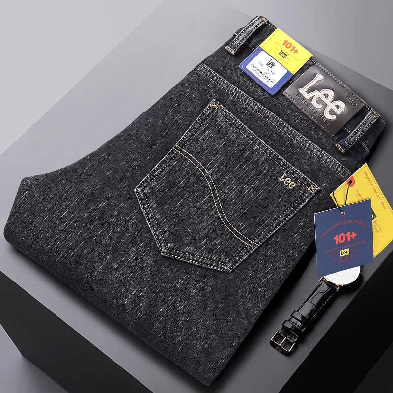 New JEANS Pants pant Men's trousers Stretch FLEECE thickening winter DDicon Embroidered close-fitting jeans cotton slacks washed straight busines