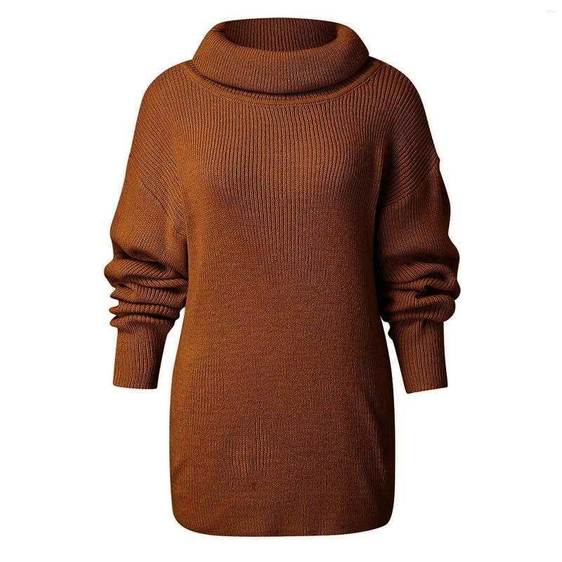 Womens Sweaters Womens Solid Color Y2k Oversize Lantern Sleeve Knit Tops Turtleneck Harajuku Leisure Jumpers Warm Pullovers