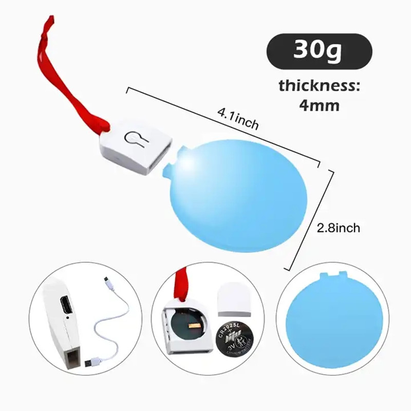 Sublimation LED Light Acrylic Christmas Ornaments With 7 Color Night Light Lamp Hanging Xmas Tree Pendant Christmas Decoration With Red Rope