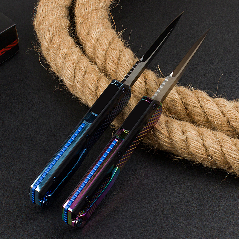 Top Quality Knife D2 Satin Blade Zinc-aluminum Alloy Handle Outdoor Camping Hiking Survival Tactical Knives with Nylon Bag