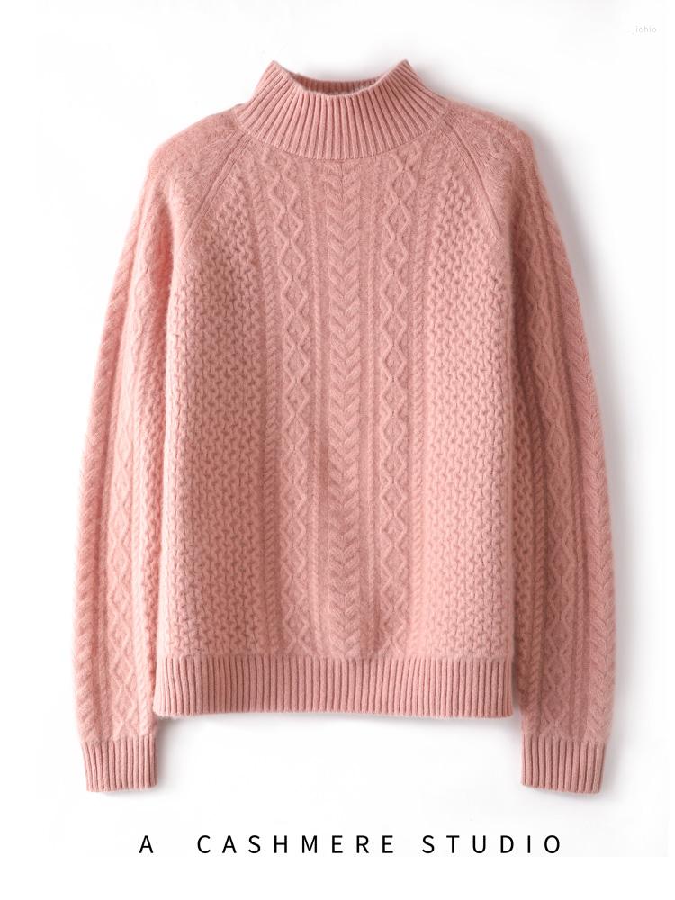 Womens Sweaters 2024 Winter Pure Cashmere Soft Women Long Sleeve Standard Knitwear Fashion Female Tops