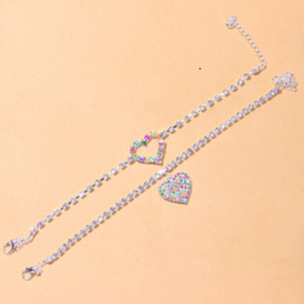 Ankle Bracelet Foot Jewelry Women Cuban Link Heart Anklets for Girls Beach Jewelry