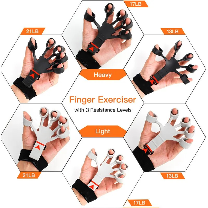 Hand Grips Finger Gripper Finger Exerciser Guitar Finger Exerciser 6 Resistant Levels Recovery Physical Tools Hand Strengthener For Patient 231007