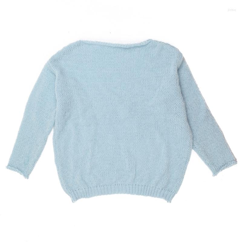 Womens Sweaters Women Lantern Long Sleeve Sweater Fuzzy Chunky Knit Loose Pullover Tops
