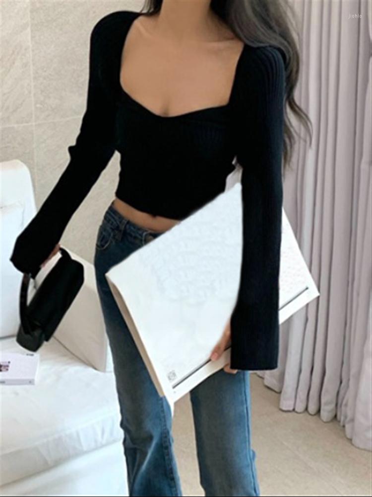 Womens Sweaters Clothes Korean Autumn Knitted Pullover Elegant Knitwear Solid Feminino Cute Sweater Women Loose 2023 Vintage Winter Jumper