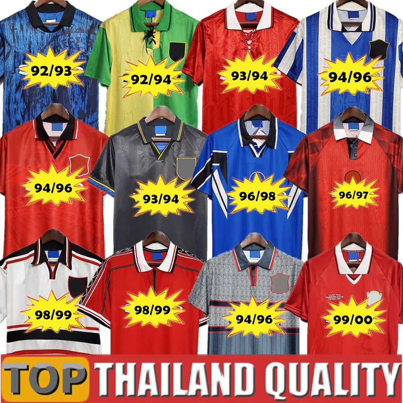 Retro 90 92 93 94 96 97 98 99 01 02 03 04 06 mans Soccer Jerseys 1991 1995 1996 1998 1999 2000 2001 Vintage football shirt Classic CANTONA KEANE SCHOLES ROONEY COLE CARRICK