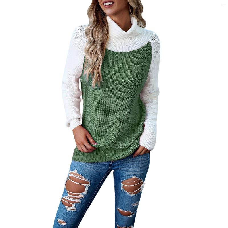 Womens Sweaters 2024 Winter Casual Turtleneck Long Sleeve Striped Side Slit Mens Quarter Zip Puffy Sweater Slim