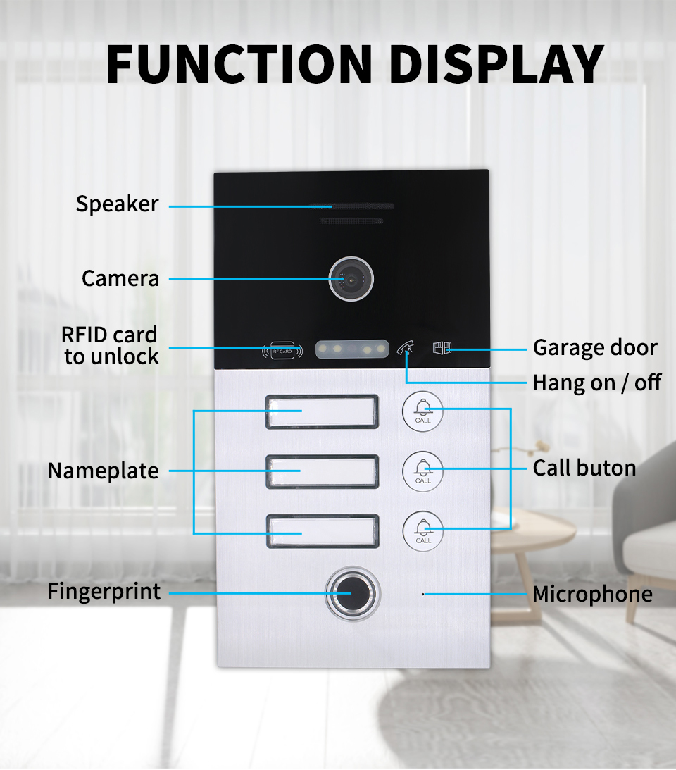 7 Inch WIFI 1080P Video Doorphone Call WIFI Door Bell Tuya Video Intercom System For Home Apartment