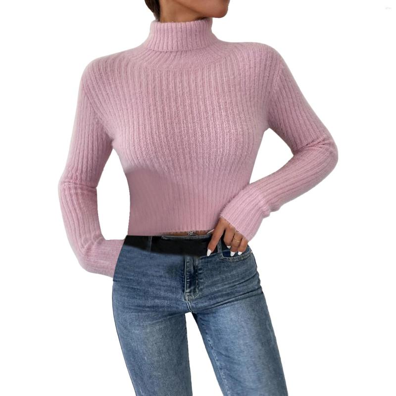 Womens Sweaters Women Heaps Collar Turtleneck Wool Autumn Winter Slim Pullover Basic Tops Casual Soft Knit Sweater Elastic Warm Jumper