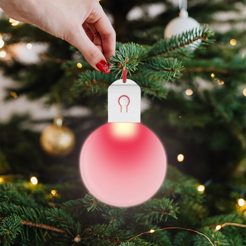 Sublimation LED Light Acrylic Christmas Ornaments With 7 Color Night Light Lamp Hanging Xmas Tree Pendant Christmas Decoration With Red Rope