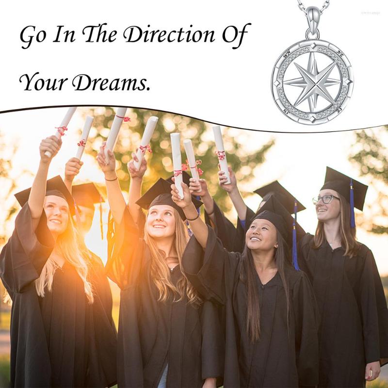 Pendants 925 Sterling Silver Star Compass Spinning Necklaces Go In The Direction Of Your Dreams Inspirational Jewelry Gifts For Women Men