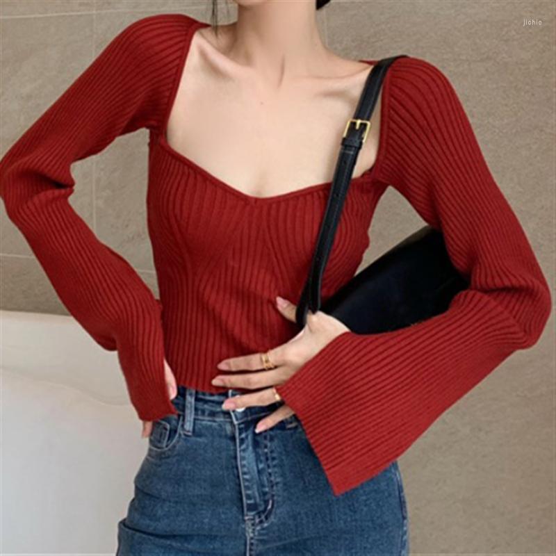 Womens Sweaters Clothes Korean Autumn Knitted Pullover Elegant Knitwear Solid Feminino Cute Sweater Women Loose 2023 Vintage Winter Jumper