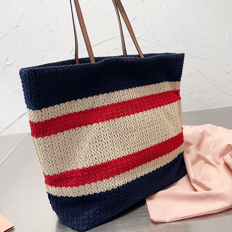 Fashion Womens Woven Underarm Bag Mixed Color Party Shoulder Bag Totes