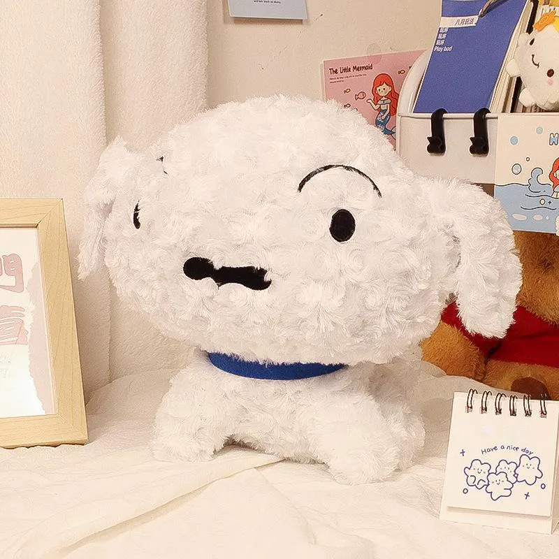 Decompression Toy Anime Crayon Shin chan Plush Toys Nohara Shiro Doll Cute White Dog Soft Stuffed Throw Pillow Kids Girlfriend Birthday Gift 231007