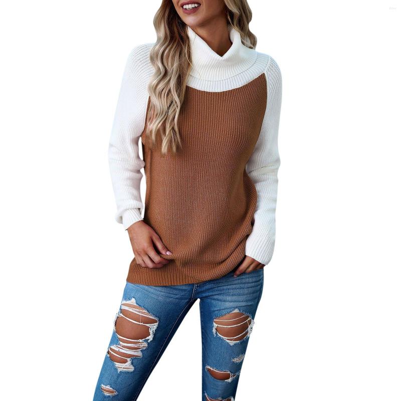 Womens Sweaters 2024 Winter Casual Turtleneck Long Sleeve Striped Side Slit Mens Quarter Zip Puffy Sweater Slim