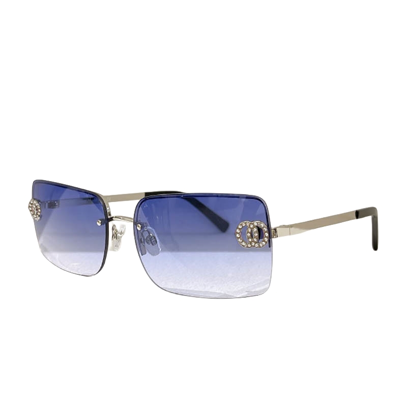 Vintage light blue designer sunglasses for woman metal temple Spring hinge Classic colorful frames radiation protection rectangle man sun glasses lunette