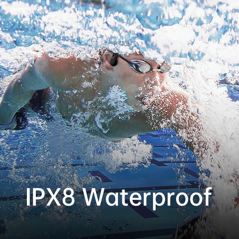 Headsets Bone Conduction Earphones Bluetooth Wireless IPX8 Waterproof MP3 Player Hifi Ear hook Headphone With Mic Headset For Swimming 231007