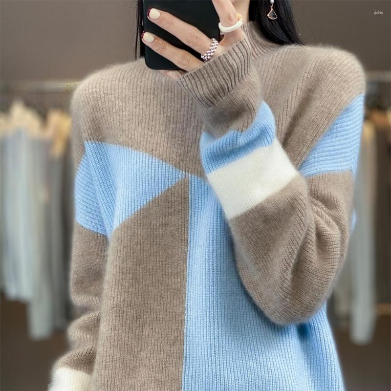 Womens Sweaters Sweater Loose Relaxed Knitted Round Neck Pullover 2023 High Quality Autumn/Winter